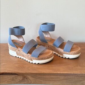 Steve Madden Blue Wedge Sandals